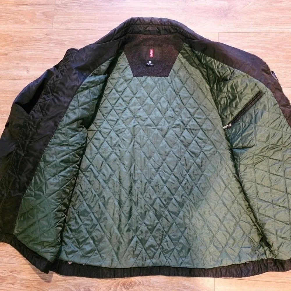 Levis Black Full Zip Quilted Lined Jacket Sz XL Windbreaker Harrington READ